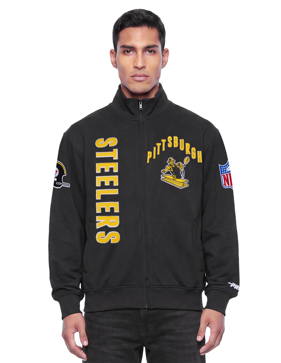 NFL PITTSBURGH STEELERS ON TOP MEN'S TRACK JACKET (BLACK)