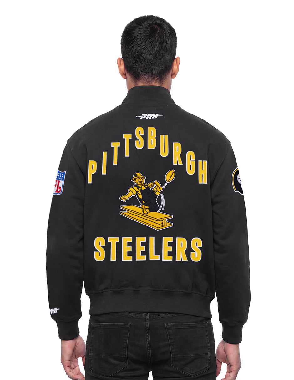 NFL PITTSBURGH STEELERS ON TOP MEN'S TRACK JACKET (BLACK)