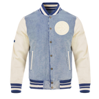NFL PITTSBURGH STEELERS VARSITY BLUES MEN'S DENIM VARSITY JACKET (DENIM/LINEN)