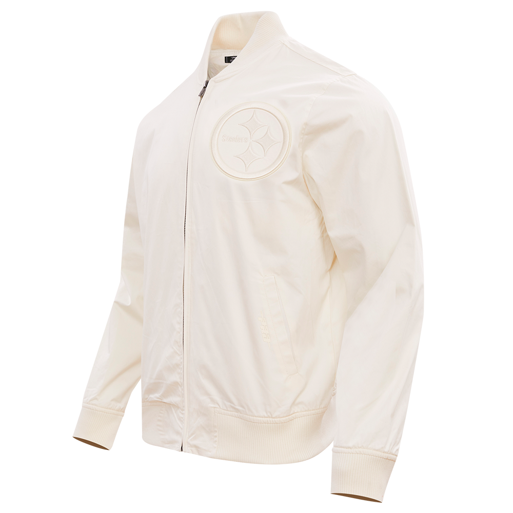NFL PITTSBURGH STEELERS NEUTRAL MEN'S TWILL JACKET (EGGSHELL)