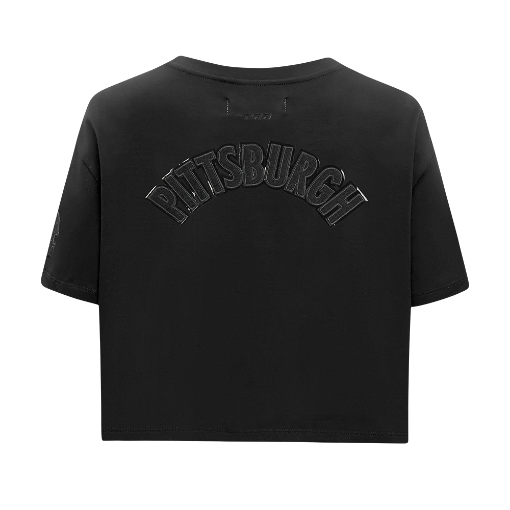 NFL PITTSBURGH STEELERS TRIPLE BLACK WOMEN'S SJ BOXY TEE (TRIPLE BLACK WOMEN'S)