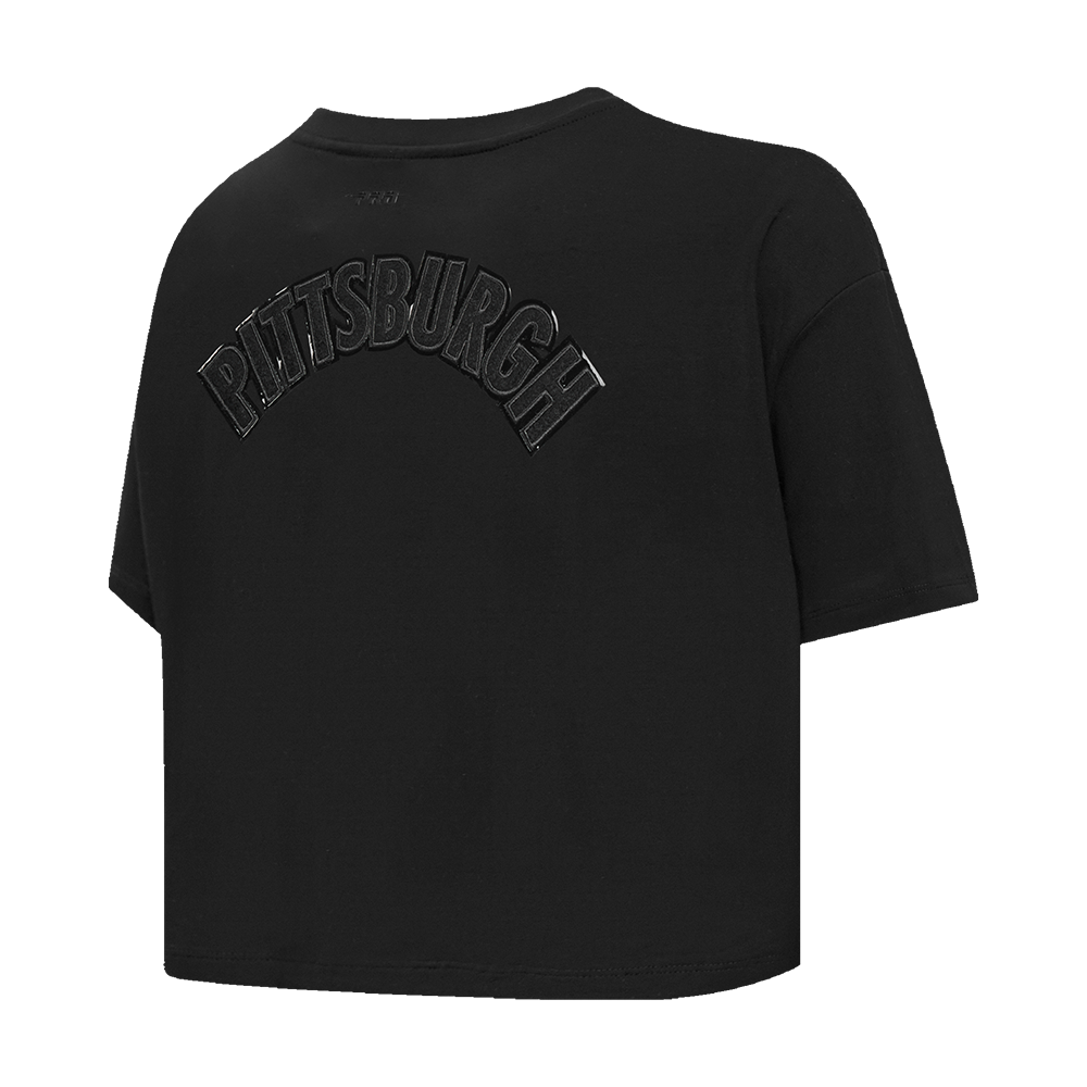 NFL PITTSBURGH STEELERS TRIPLE BLACK WOMEN'S SJ BOXY TEE (TRIPLE BLACK WOMEN'S)