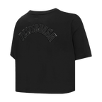 NFL PITTSBURGH STEELERS TRIPLE BLACK WOMEN'S SJ BOXY TEE (TRIPLE BLACK WOMEN'S)