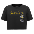 NFL PITTSBURGH STEELERS RETRO CLASSIC T-SHIRT À COUPE CARRÉE POUR FEMME (NOIR)