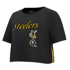 NFL PITTSBURGH STEELERS RETRO CLASSIC T-SHIRT À COUPE CARRÉE POUR FEMME (NOIR)