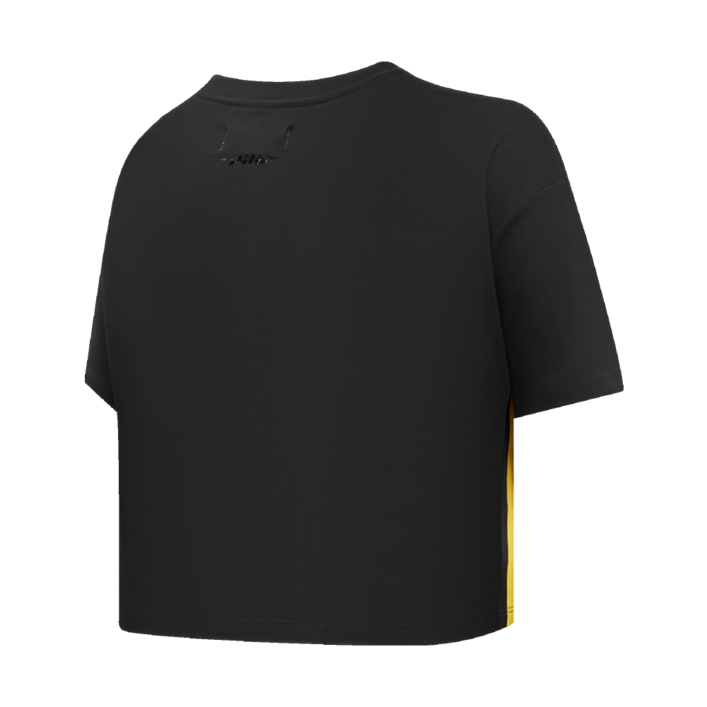 NFL PITTSBURGH STEELERS RETRO CLASSIC T-SHIRT À COUPE CARRÉE POUR FEMME (NOIR)