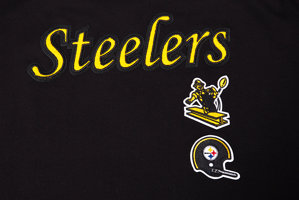NFL PITTSBURGH STEELERS RETRO CLASSIC T-SHIRT À COUPE CARRÉE POUR FEMME (NOIR)