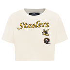NFL PITTSBURGH STEELERS RETRO CLASSIC T-SHIRT À COUPE CARRÉE POUR FEMME (COQUILLE D'ŒUF)