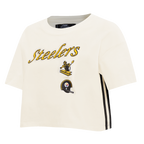 NFL PITTSBURGH STEELERS RETRO CLASSIC T-SHIRT À COUPE CARRÉE POUR FEMME (COQUILLE D'ŒUF)
