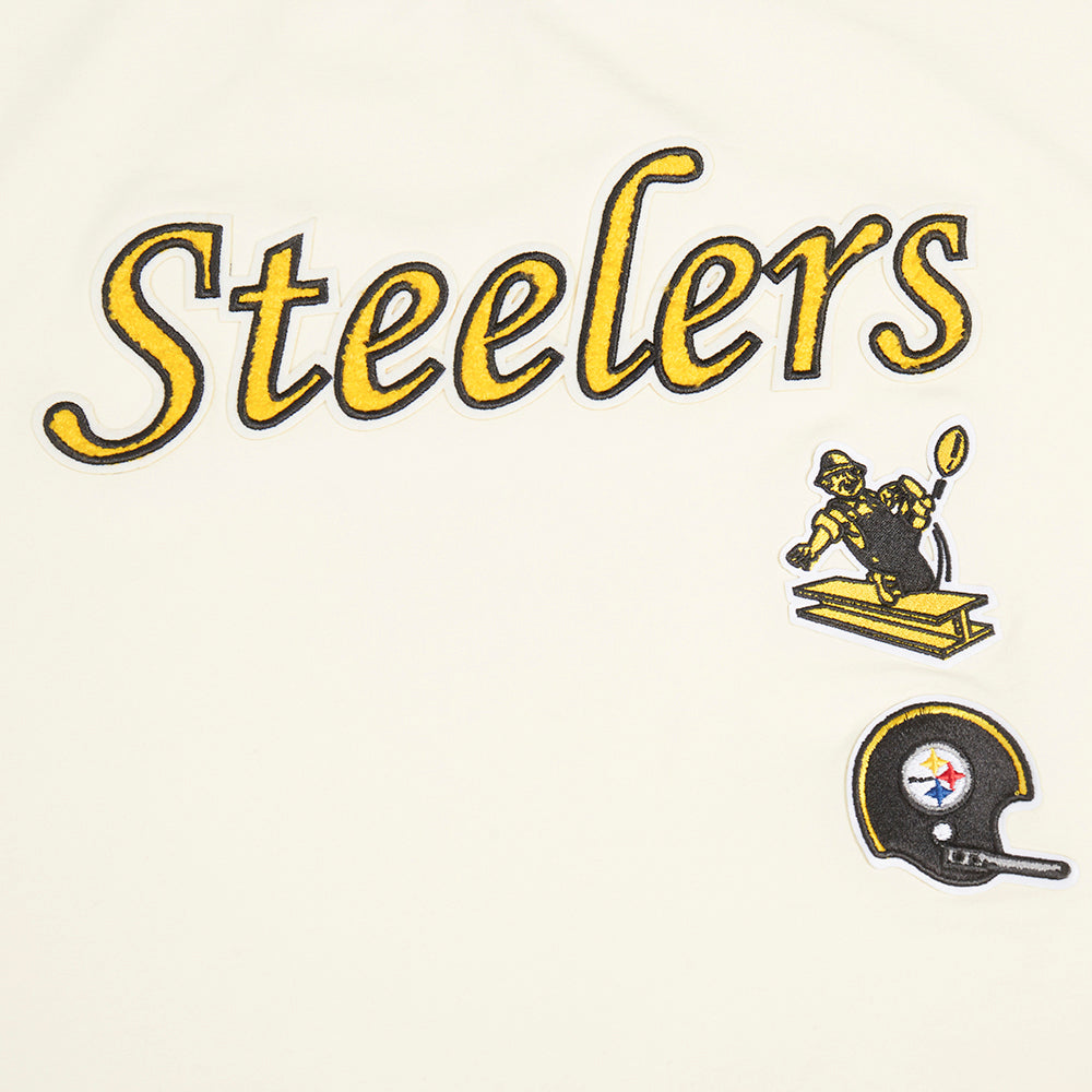 NFL PITTSBURGH STEELERS RETRO CLASSIC T-SHIRT À COUPE CARRÉE POUR FEMME (COQUILLE D'ŒUF)