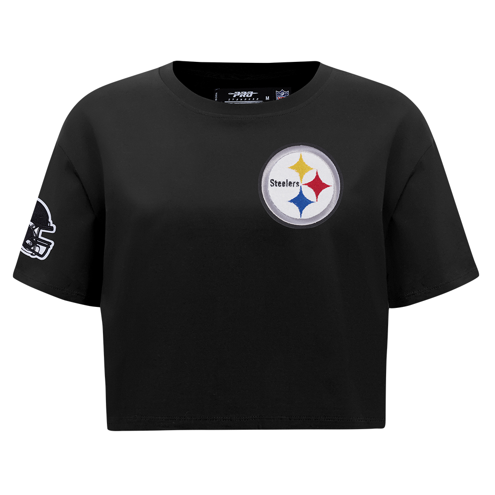 NFL PITTSBURGH STEELERS T-SHIRT MASHUP À COUPE CARRÉE POUR FEMME (NOIR)
