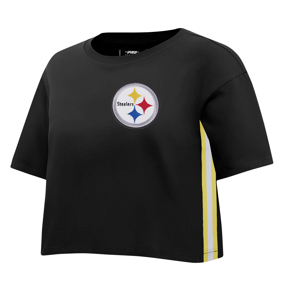 NFL PITTSBURGH STEELERS T-SHIRT MASHUP À COUPE CARRÉE POUR FEMME (NOIR)