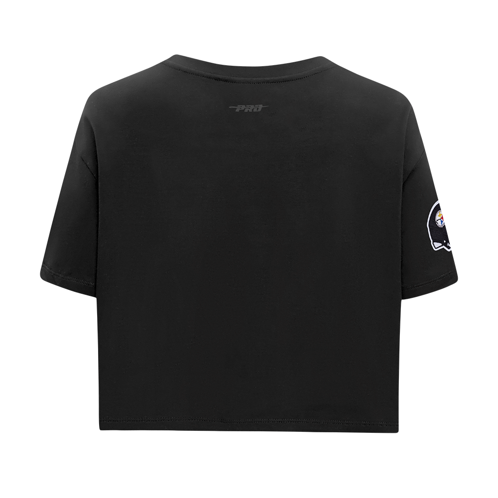 NFL PITTSBURGH STEELERS T-SHIRT MASHUP À COUPE CARRÉE POUR FEMME (NOIR)