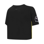 NFL PITTSBURGH STEELERS T-SHIRT MASHUP À COUPE CARRÉE POUR FEMME (NOIR)