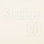 NFL PITTSBURGH STEELERS T.J. WATT #90 NEUTRAL WOMEN'S SJ BOXY TEE (EGGSHELL)