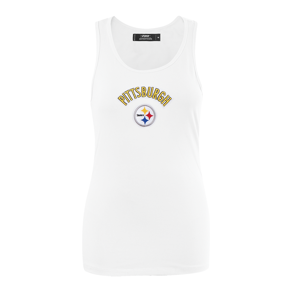 NFL PITTSBURGH STEELERS CLASSIC WOMEN'S RELAXED FIT RACERBACK (WHITE)