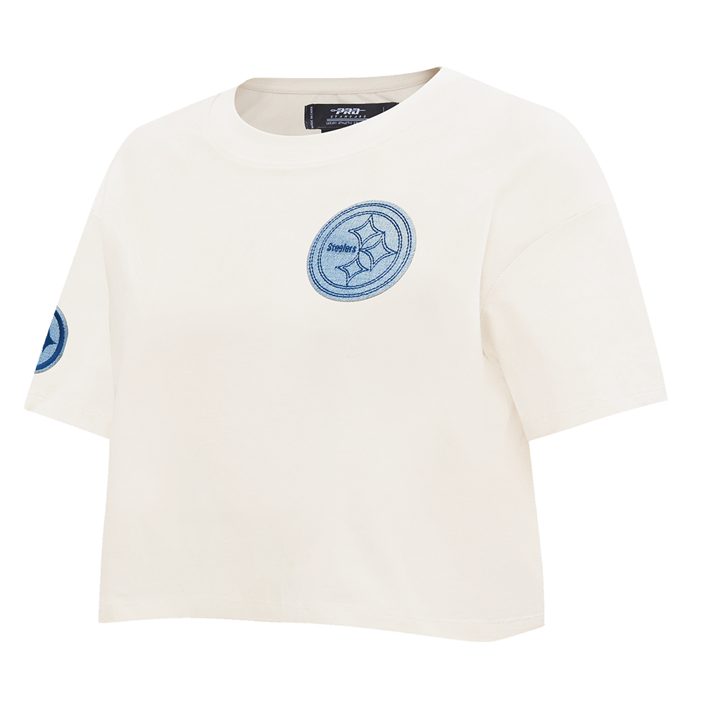 NFL PITTSBURGH STEELERS VARSITY BLUES WOMEN'S BOXY TEE (LINEN)