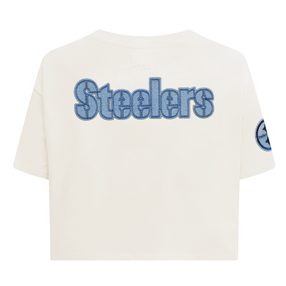 NFL PITTSBURGH STEELERS VARSITY BLUES WOMEN'S BOXY TEE (LINEN)