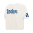 NFL PITTSBURGH STEELERS VARSITY BLUES WOMEN'S BOXY TEE (LINEN)