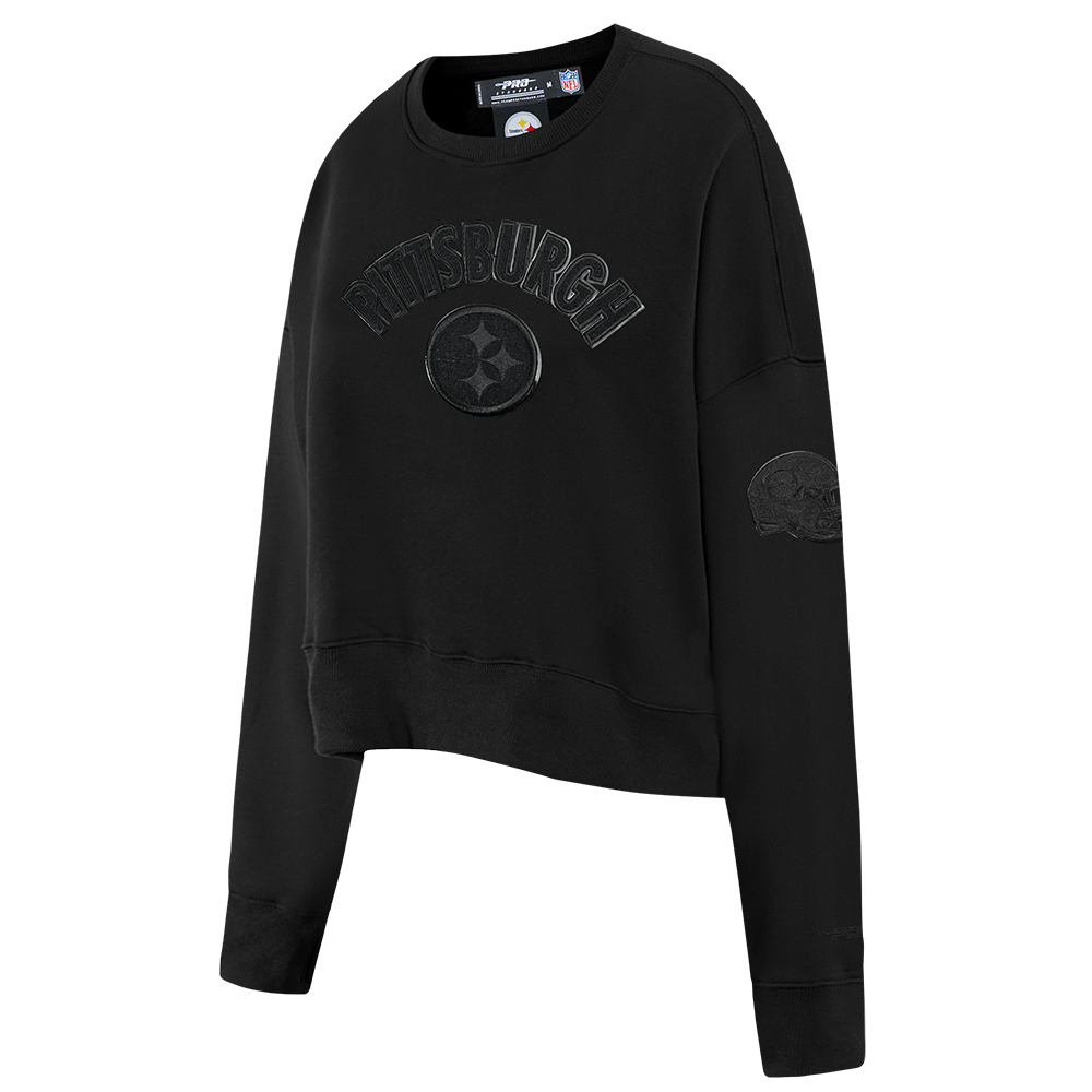 NFL PITTSBURGH STEELERS TRIPLE BLACK WOMEN'S FLC CREWNECK (TRIPLE BLACK WOMEN'S)