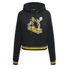 NFL PITTSBURGH STEELERS RETRO CLASSIC CHANDAIL À CAPUCHON COURT POUR FEMME (NOIR/JAUNE)