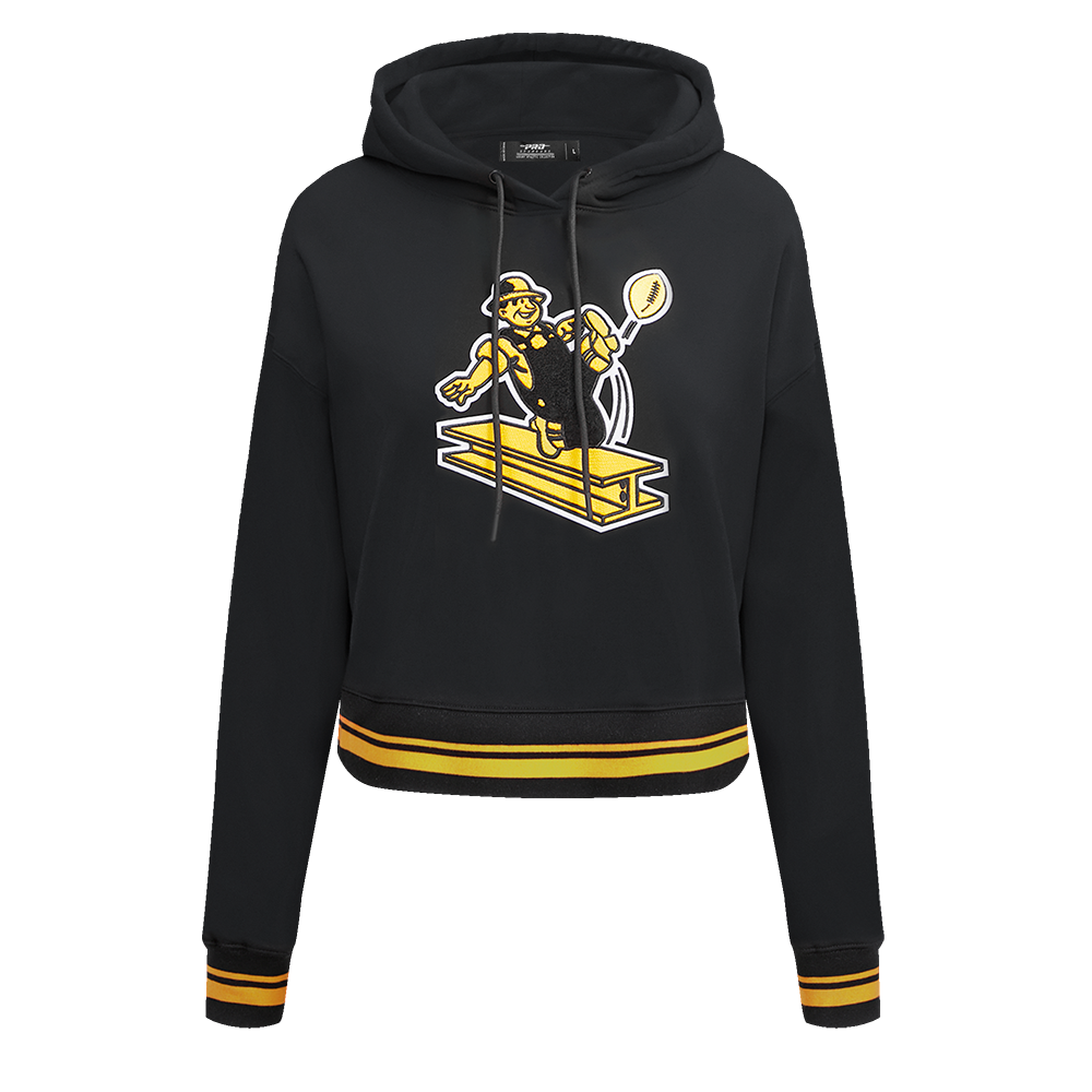 NFL PITTSBURGH STEELERS RETRO CLASSIC CHANDAIL À CAPUCHON COURT POUR FEMME (NOIR/JAUNE)