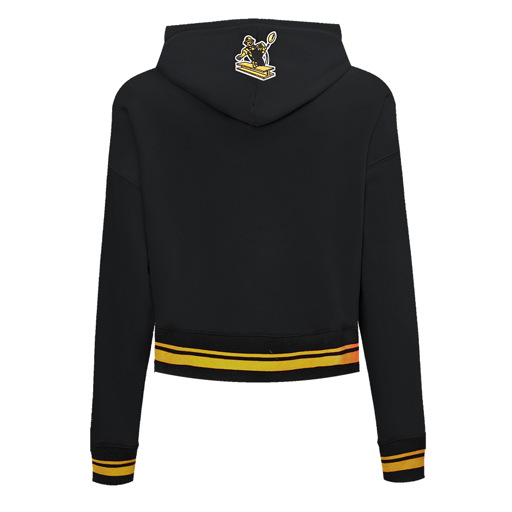 NFL PITTSBURGH STEELERS RETRO CLASSIC CHANDAIL À CAPUCHON COURT POUR FEMME (NOIR/JAUNE)