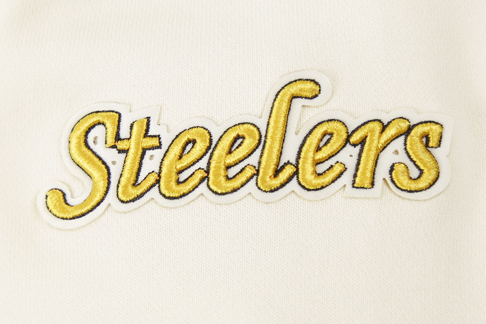 NFL PITTSBURGH STEELERS RETRO CLASSIC CHANDAIL À CAPUCHON COURT POUR FEMME (COQUILLE D'ŒUF/NOIR)