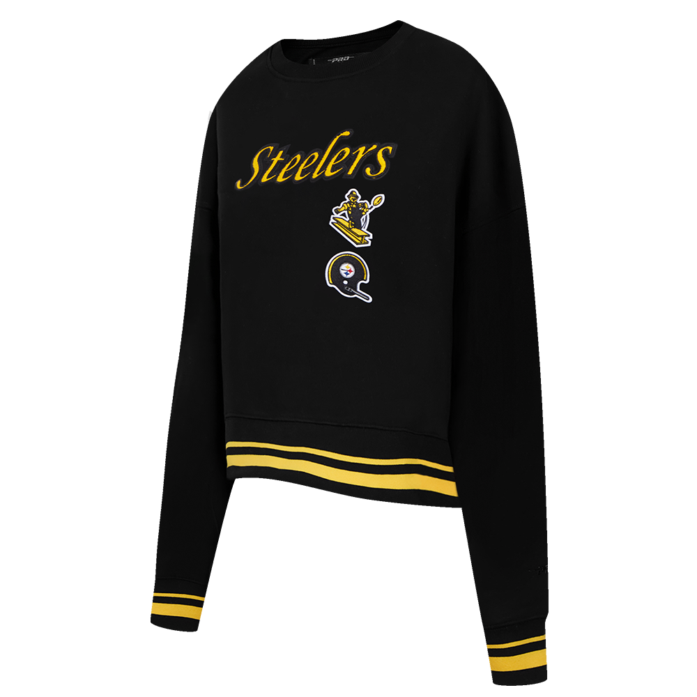 NFL PITTSBURGH STEELERS RETRO CLASSIC WOMEN'S CREWNECK (BLACK/YELLOW)