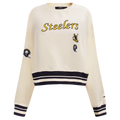 NFL PITTSBURGH STEELERS RETRO CLASSIC CHANDAIL À COL ROND POUR FEMME (COQUILLE D'ŒUF/NOIR)