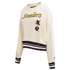 NFL PITTSBURGH STEELERS RETRO CLASSIC CHANDAIL À COL ROND POUR FEMME (COQUILLE D'ŒUF/NOIR)