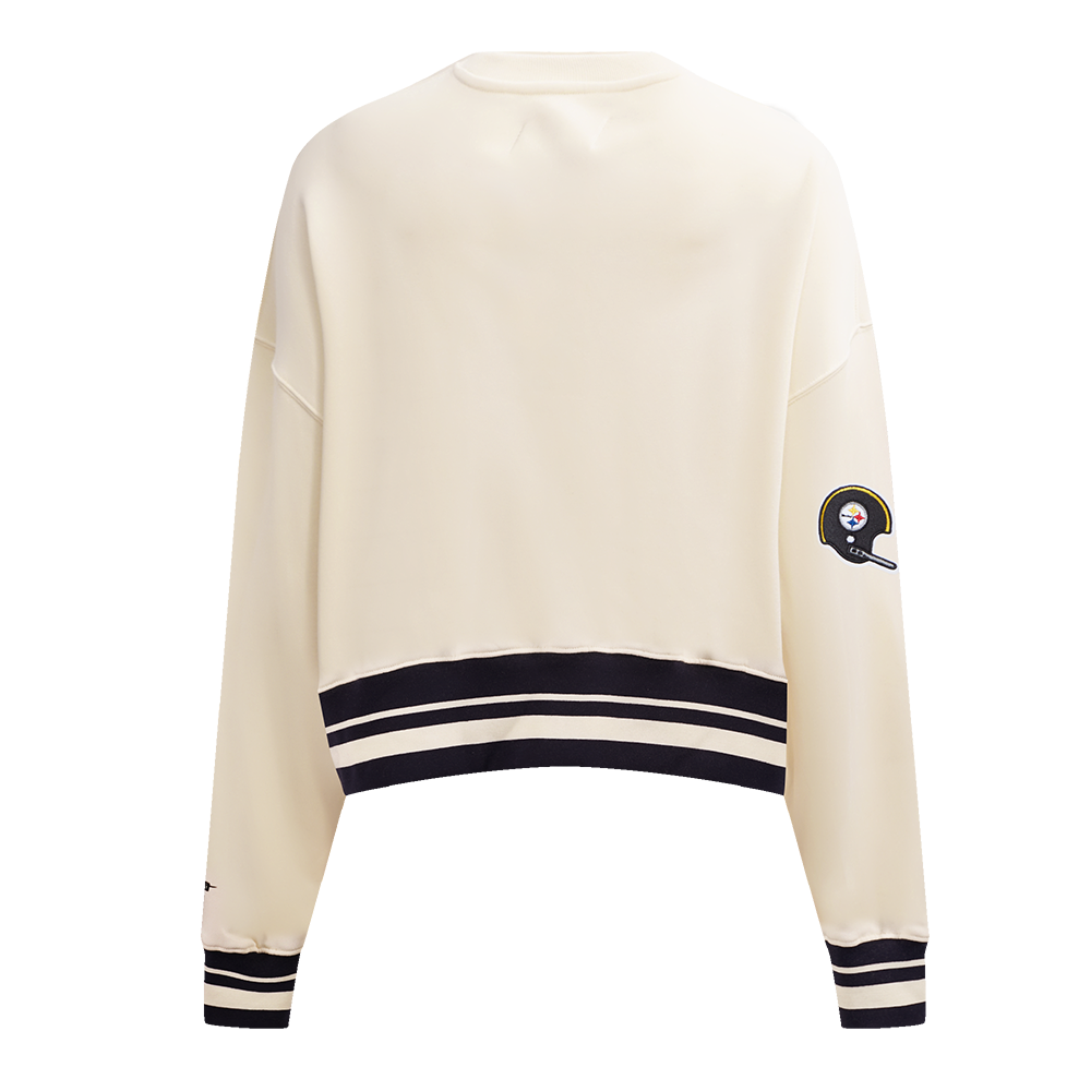 NFL PITTSBURGH STEELERS RETRO CLASSIC CHANDAIL À COL ROND POUR FEMME (COQUILLE D'ŒUF/NOIR)