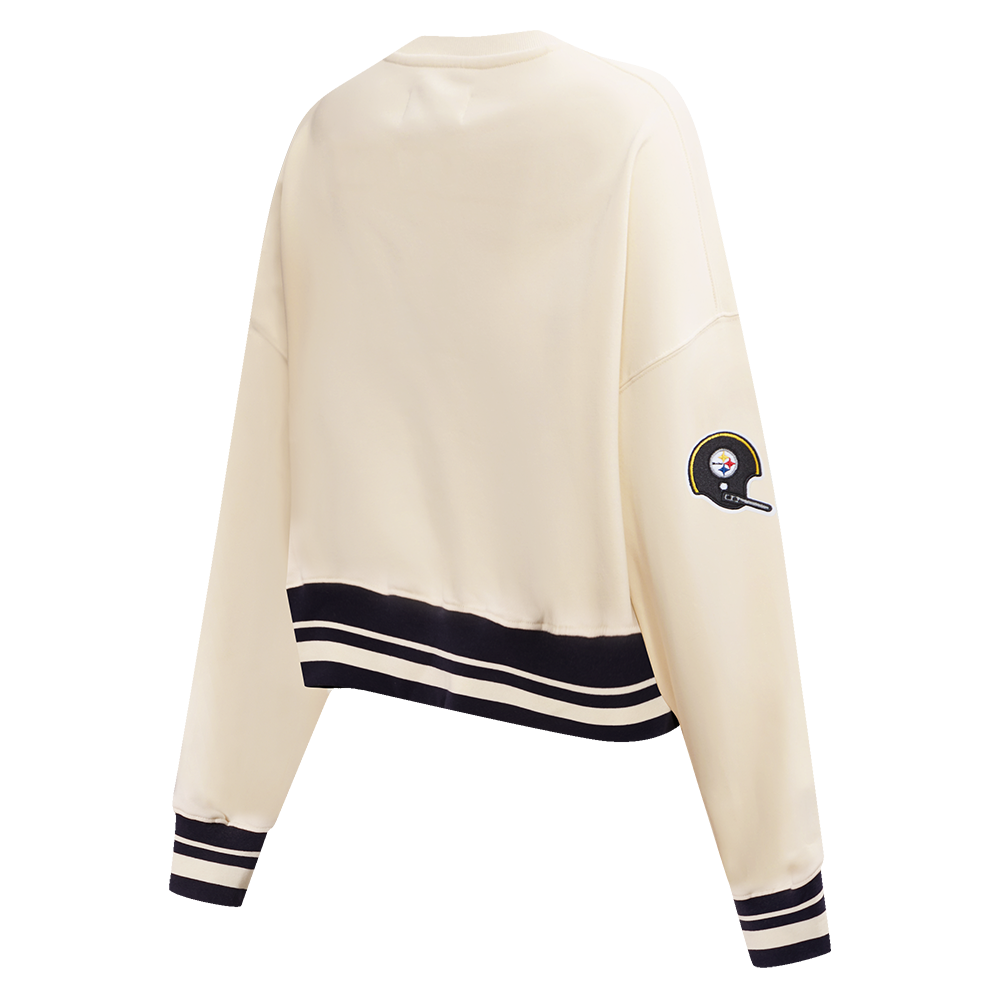 NFL PITTSBURGH STEELERS RETRO CLASSIC CHANDAIL À COL ROND POUR FEMME (COQUILLE D'ŒUF/NOIR)