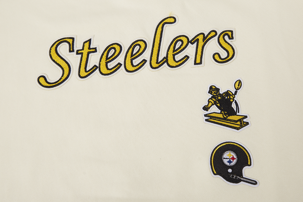 NFL PITTSBURGH STEELERS RETRO CLASSIC CHANDAIL À COL ROND POUR FEMME (COQUILLE D'ŒUF/NOIR)