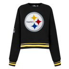 NFL PITTSBURGH STEELERS CHANDAIL À COL ROND MASHUP CÔTELÉ POUR FEMME (NOIR/JAUNE)