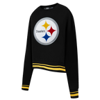 NFL PITTSBURGH STEELERS CHANDAIL À COL ROND MASHUP CÔTELÉ POUR FEMME (NOIR/JAUNE)