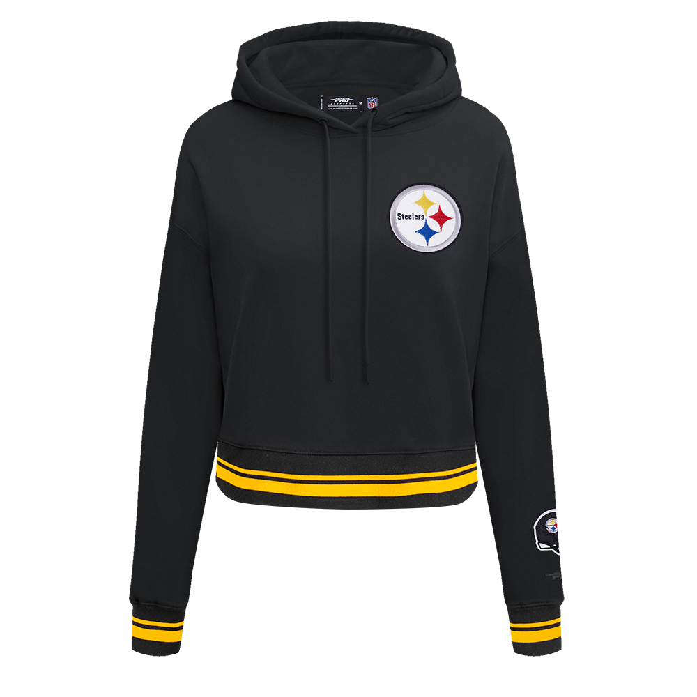 NFL PITTSBURGH STEELERS CHANDAIL À CAPUCHON MASHUP COURT CÔTELÉ POUR FEMME (NOIR/JAUNE)