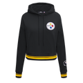 NFL PITTSBURGH STEELERS CHANDAIL À CAPUCHON MASHUP COURT CÔTELÉ POUR FEMME (NOIR/JAUNE)