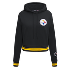 NFL PITTSBURGH STEELERS CHANDAIL À CAPUCHON MASHUP COURT CÔTELÉ POUR FEMME (NOIR/JAUNE)