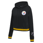 NFL PITTSBURGH STEELERS CHANDAIL À CAPUCHON MASHUP COURT CÔTELÉ POUR FEMME (NOIR/JAUNE)
