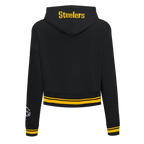 NFL PITTSBURGH STEELERS CHANDAIL À CAPUCHON MASHUP COURT CÔTELÉ POUR FEMME (NOIR/JAUNE)