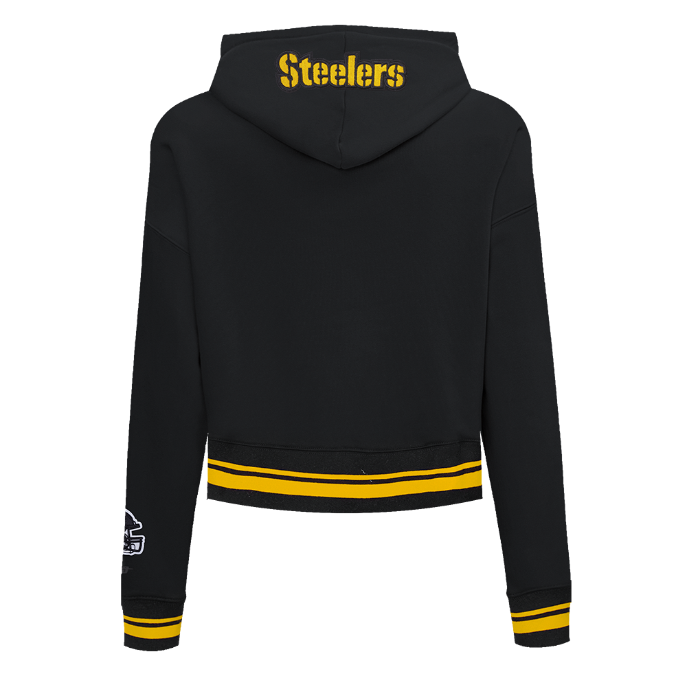 NFL PITTSBURGH STEELERS CHANDAIL À CAPUCHON MASHUP COURT CÔTELÉ POUR FEMME (NOIR/JAUNE)
