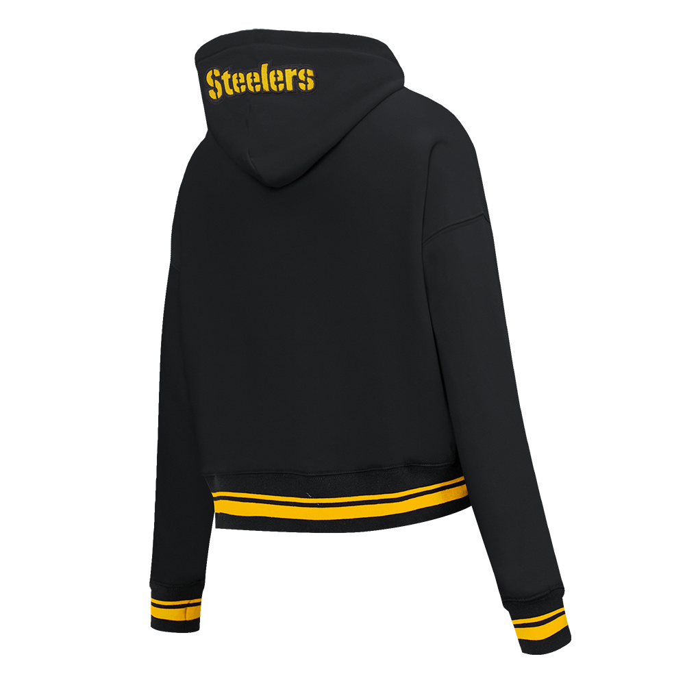 NFL PITTSBURGH STEELERS CHANDAIL À CAPUCHON MASHUP COURT CÔTELÉ POUR FEMME (NOIR/JAUNE)