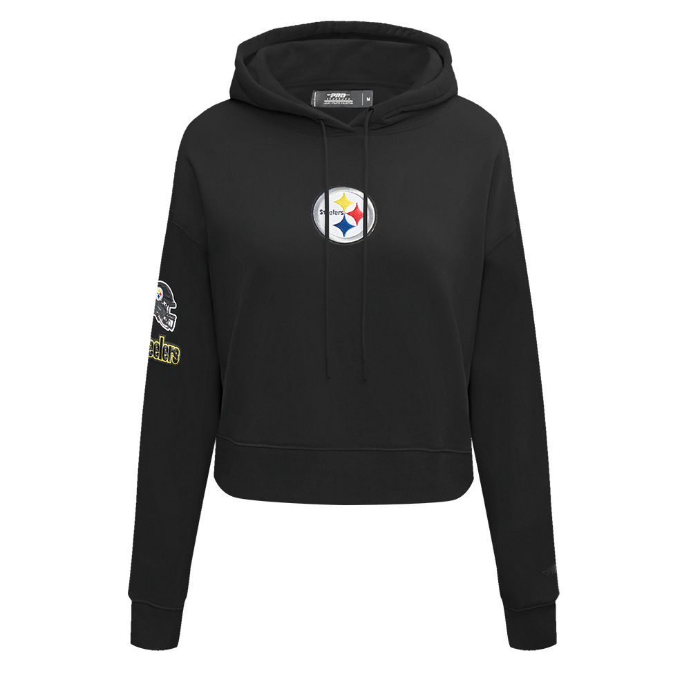 NFL PITTSBURGH STEELERS CLASSIC CHANDAIL À CAPUCHON COURT EN MOLLETON POUR FEMME (NOIR)