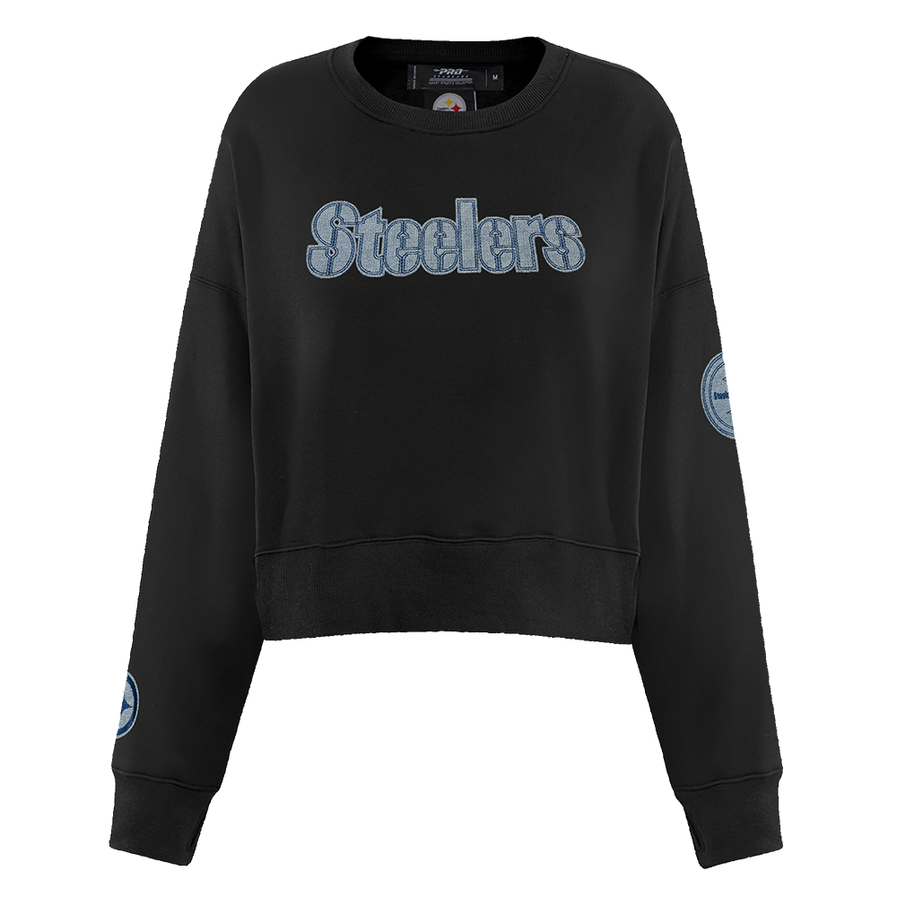 NFL PITTSBURGH STEELERS VARSITY BLUES CHANDAIL À COL ROND POUR FEMME (NOIR)