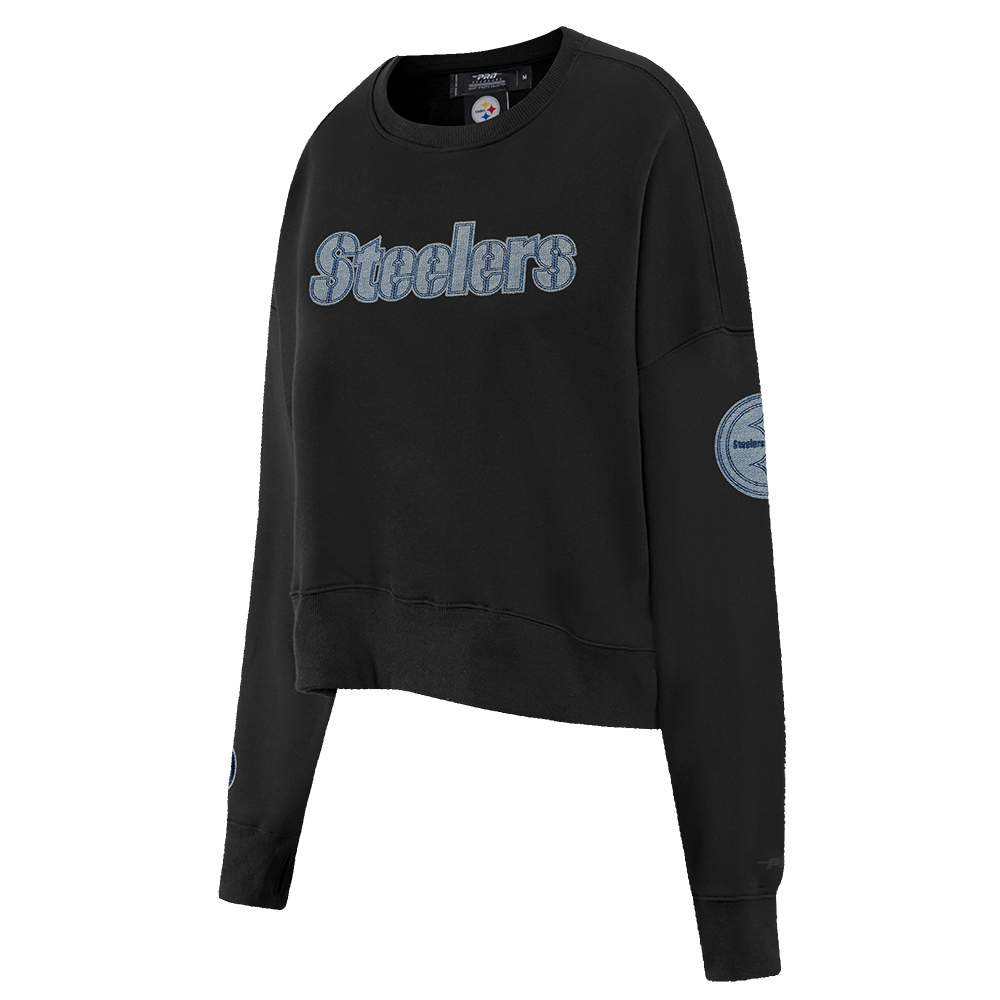 NFL PITTSBURGH STEELERS VARSITY BLUES CHANDAIL À COL ROND POUR FEMME (NOIR)