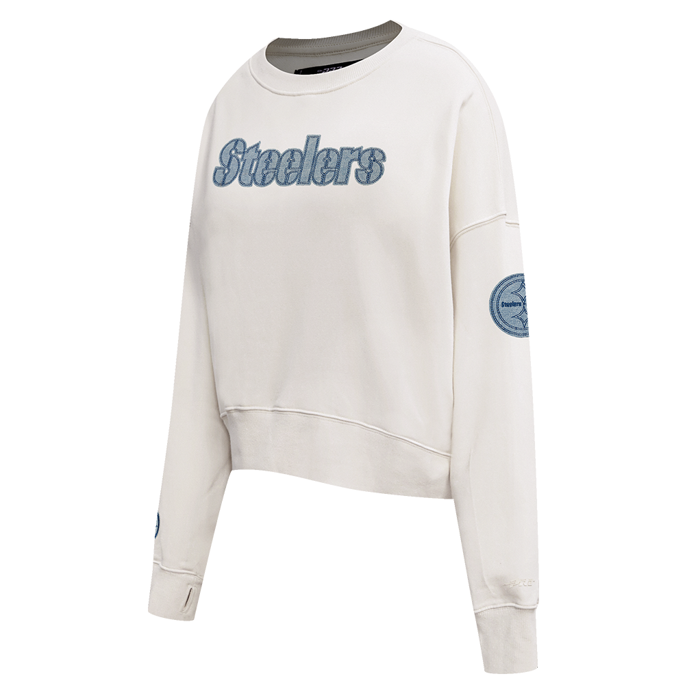 NFL PITTSBURGH STEELERS VARSITY BLUES WOMEN'S CREWNECK (LINEN)