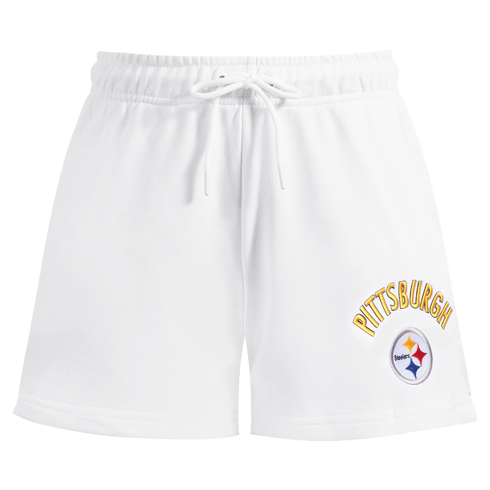 NFL PITTSBURGH STEELERS CLASSIC WOMEN'S FLEECE SHORT (WHITE)