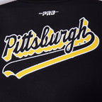 NFL PITTSBURGH STEELERS SCRIPT TAIL WOMEN'S WOOL VARSITY JACKET (BLACK/YELLOW)