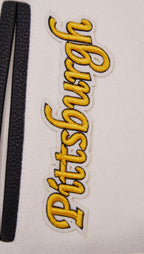 NFL PITTSBURGH STEELERS RETRO CLASSIC BLOUSON COLLÉGIAL EN LAINE À BORDS CÔTELÉS POUR FEMME (COQUILLE D'ŒUF/NOIR)